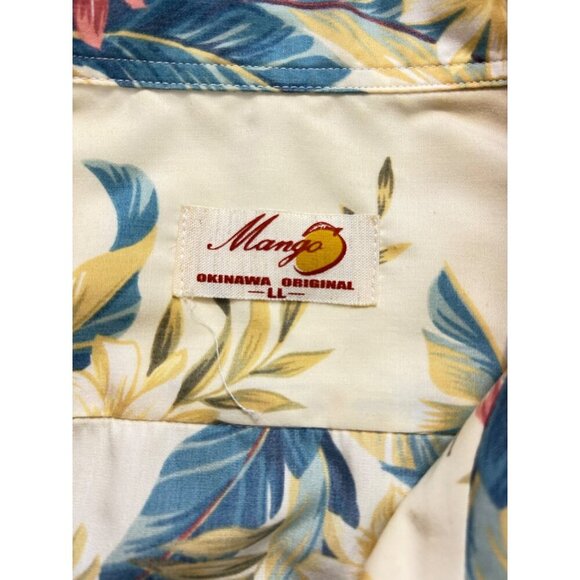 Vintage Mango Okinawa Original Hawaiian Shirt Floral Print Short Sleeve Large - Picture 6 of 7